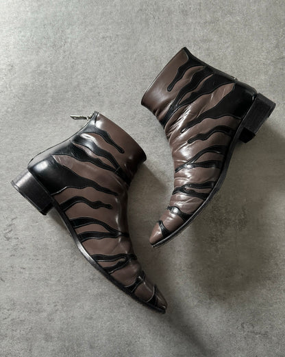 2000s Prada Zebra Brown Leather Boots (37,5) - 3