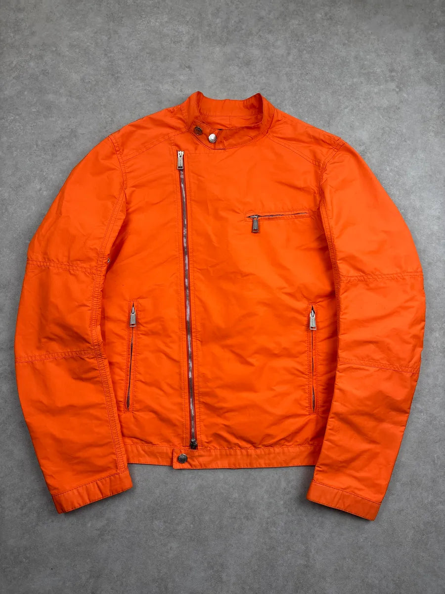 SS2014 Dsquared2 Orange Asymmetric Light Nylon Jacket FfhxMuNy 0