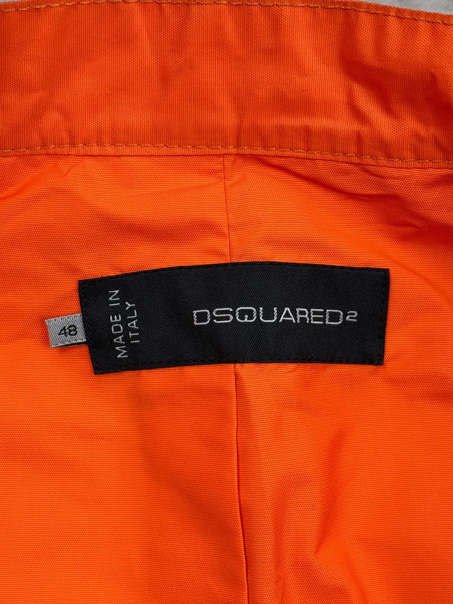 SS2014 Dsquared2 Orange Asymmetric Light Nylon Jacket FfhxMuNy 11