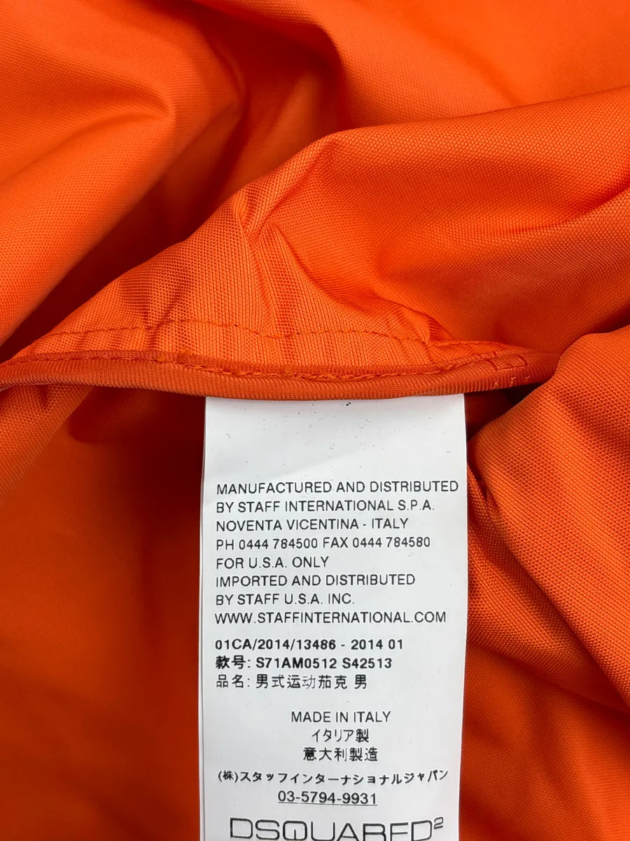 SS2014 Dsquared2 Orange Asymmetric Light Nylon Jacket FfhxMuNy 12