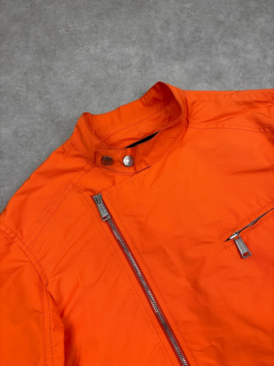 SS2014 Dsquared2 Orange Asymmetric Light Nylon Jacket FfhxMuNy 4