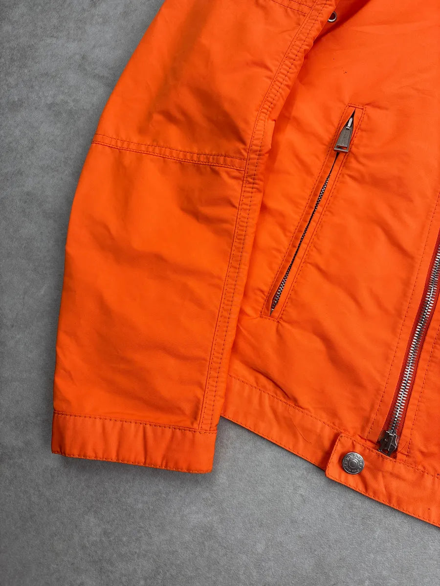 SS2014 Dsquared2 Orange Asymmetric Light Nylon Jacket FfhxMuNy 7