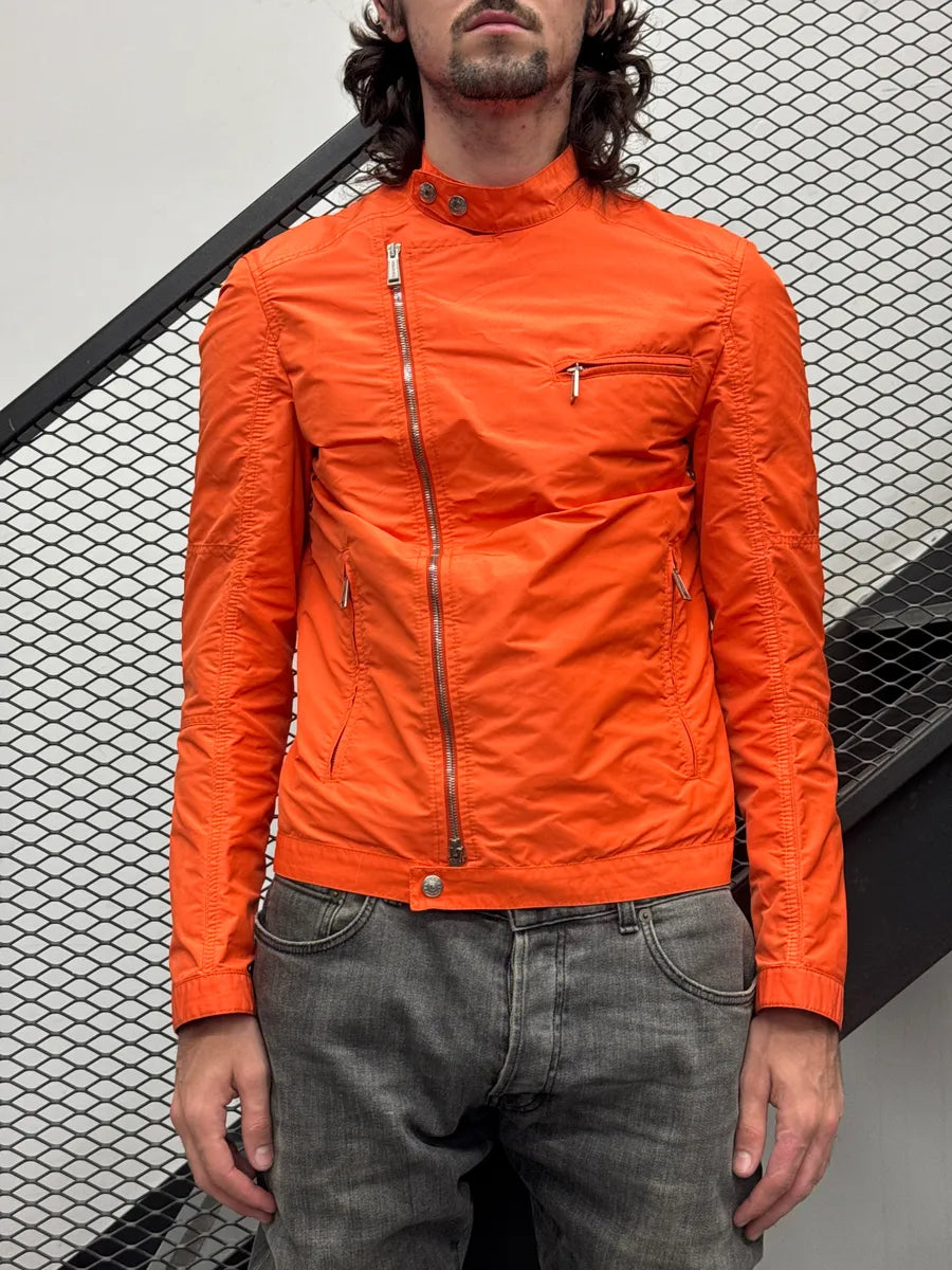 SS2014 Dsquared2 Orange Asymmetric Light Nylon Jacket FfhxMuNy 1