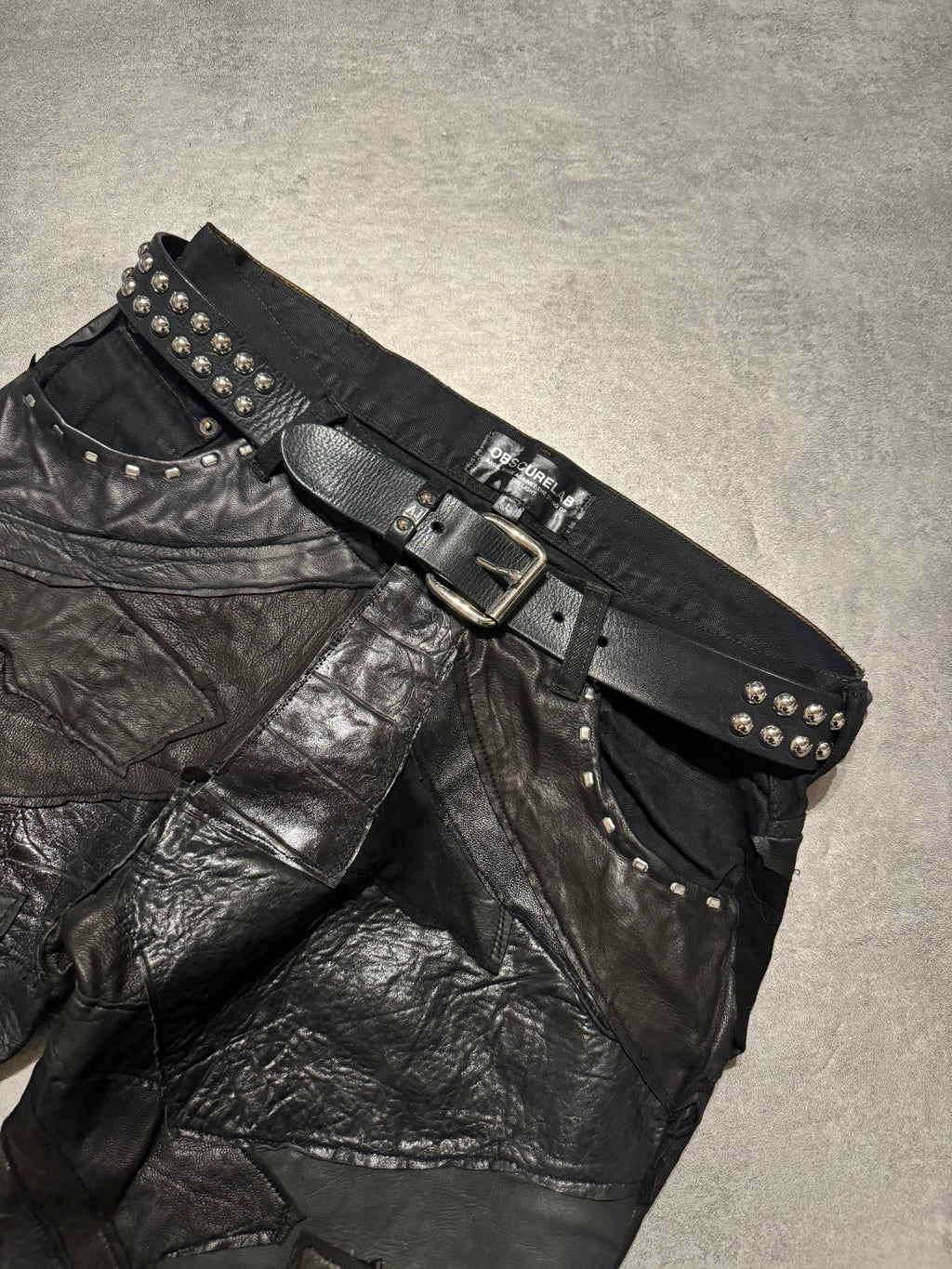 Armani Black Embellished Studded Leather Belt (OS) - 2