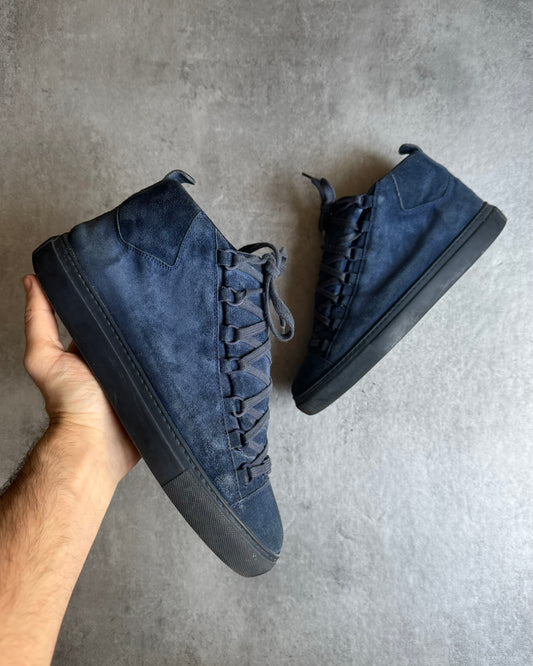 Balenciaga Arena High Blue Suede Leather Shoes (42) - 1