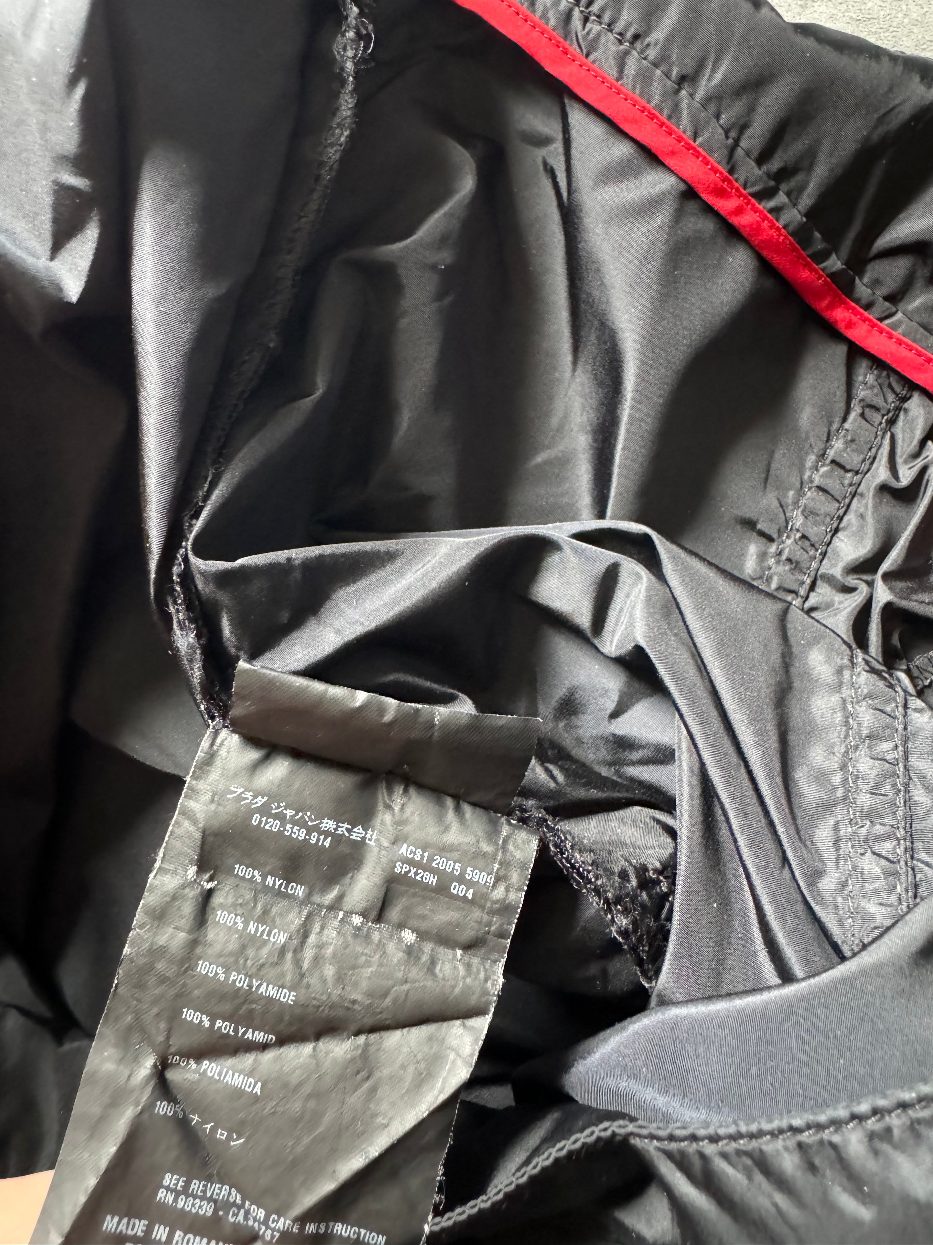 AW2005 Prada Linea Rossa Nylon Black Soft Pants (M) - 8