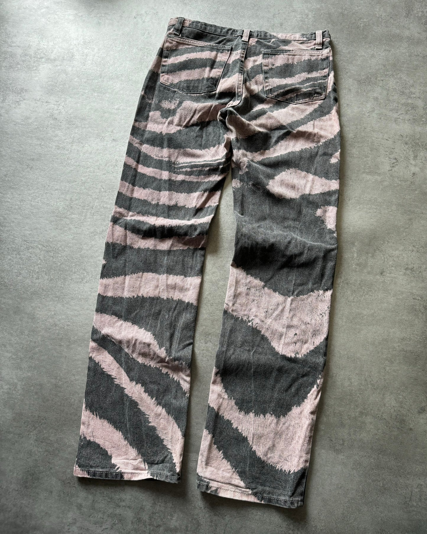 FW2001 Roberto Cavalli Zebra Pink Shadow Pants (M) - 6