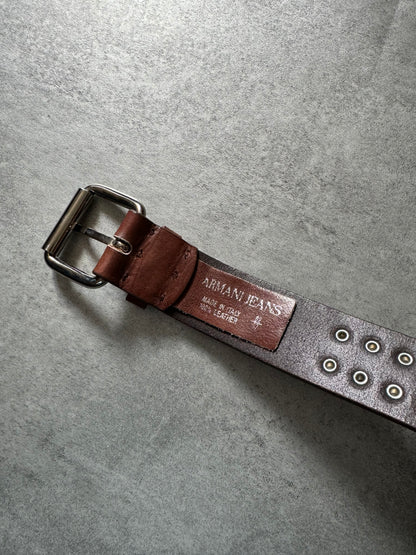 Armani Avant-Garde Brown Leather Belt (OS) - 3