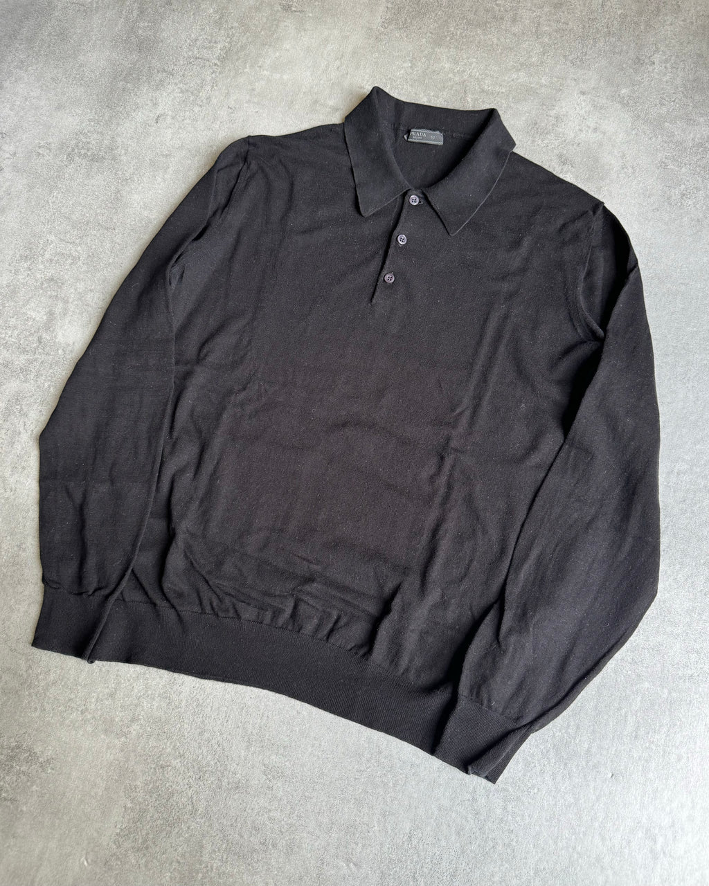 AW2020 Prada Staff Black Wool Polo Sweater  (L) - 3