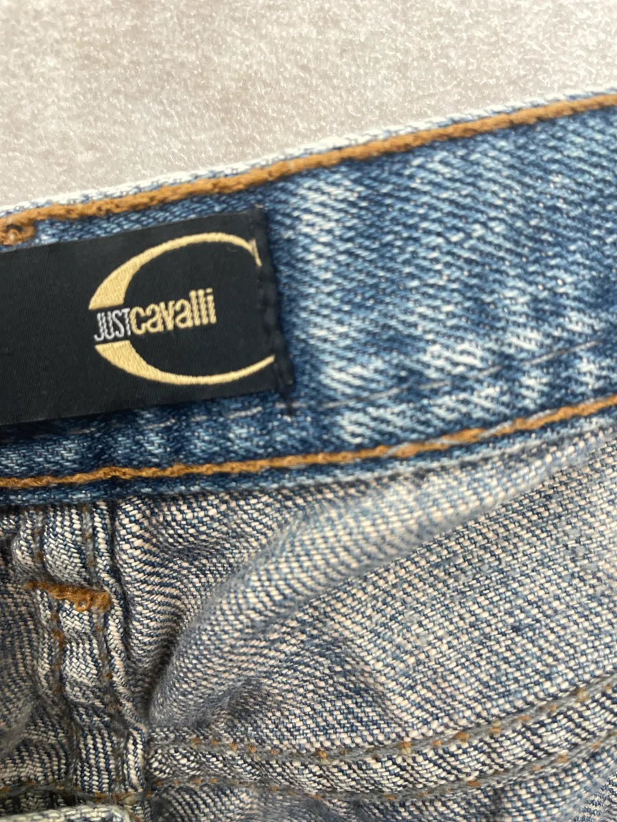AW2005 Cavalli Light Blue Denim Distressed Contrast Stitch Jeans FlBdReqE 5