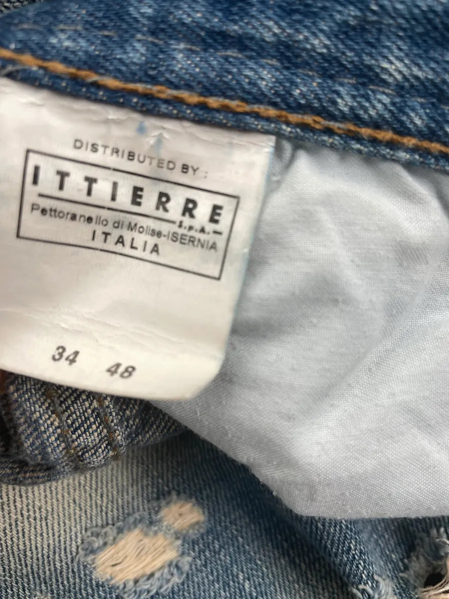 AW2005 Cavalli Light Blue Denim Distressed Contrast Stitch Jeans FlBdReqE 6