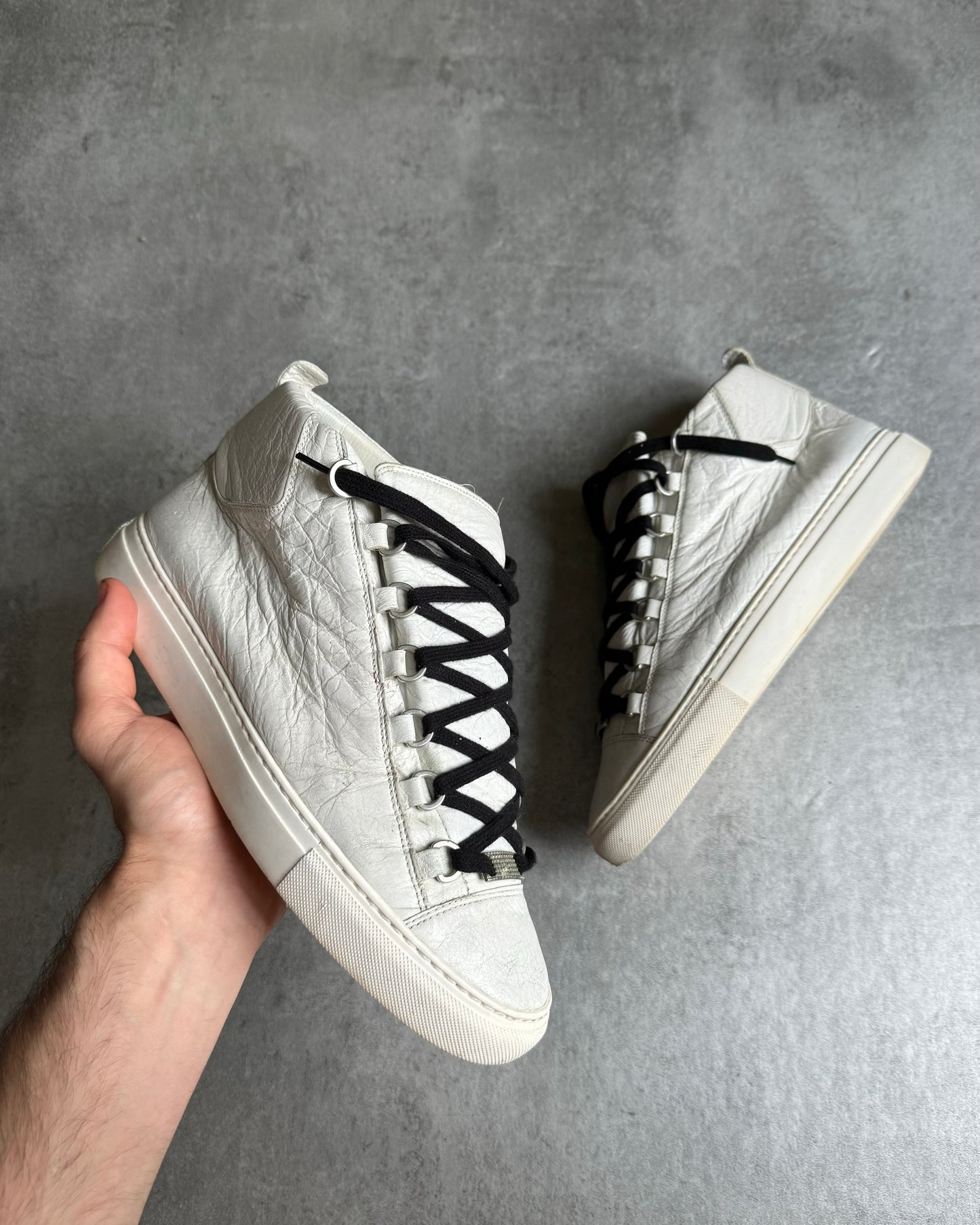 Balenciaga Arena High White Leather Shoes 41eu us8 Dolce Vita Hub