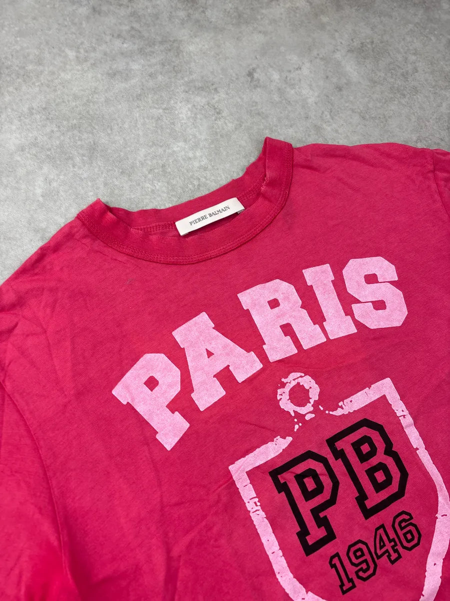 SS2012 Pierre Balmain Pink Paris France PB 1946 T-Shirt FnCFdYBx 4