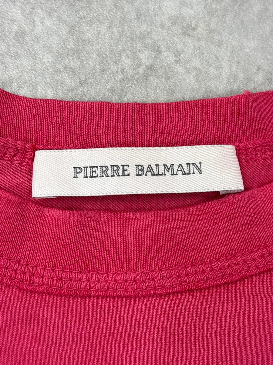 SS2012 Pierre Balmain Pink Paris France PB 1946 T-Shirt FnCFdYBx 8