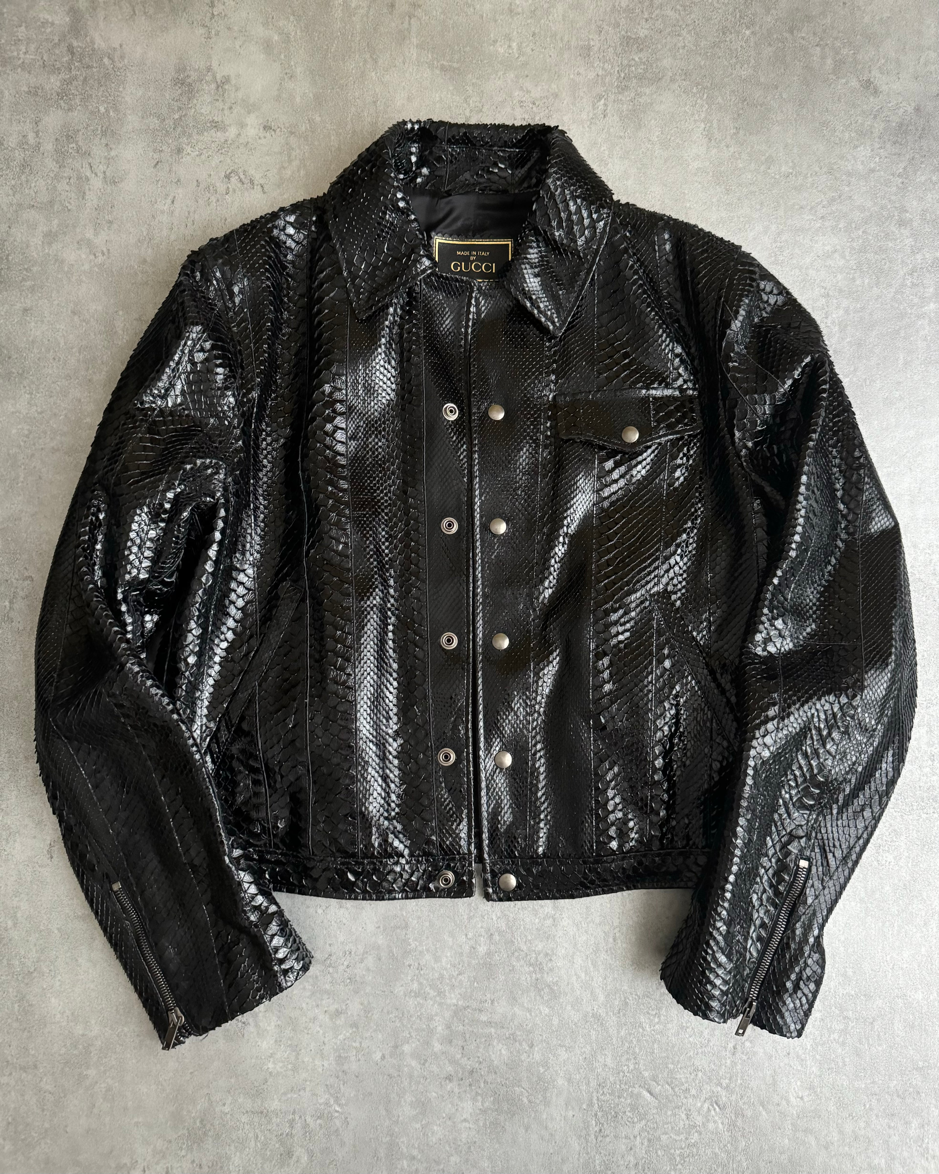 Gucci Black Python Leather Jacket – Dolce Vita Hub Gucci Black Python Leather Jacket – Dolce Vita Hub