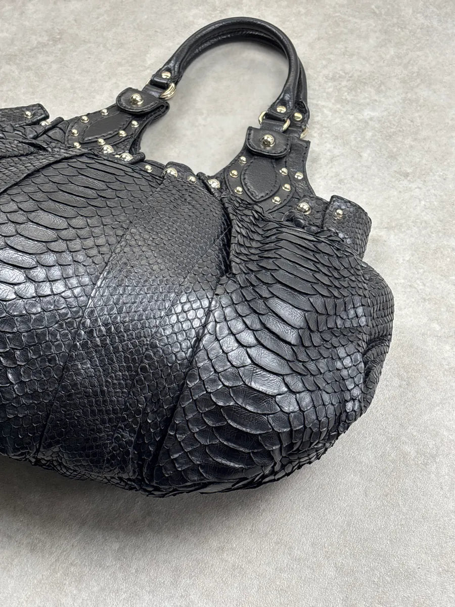 Gucci Black Python Studded Handle Bag FqWlpFfG 13
