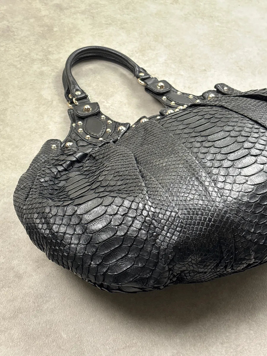 Gucci Black Python Studded Handle Bag FqWlpFfG 14