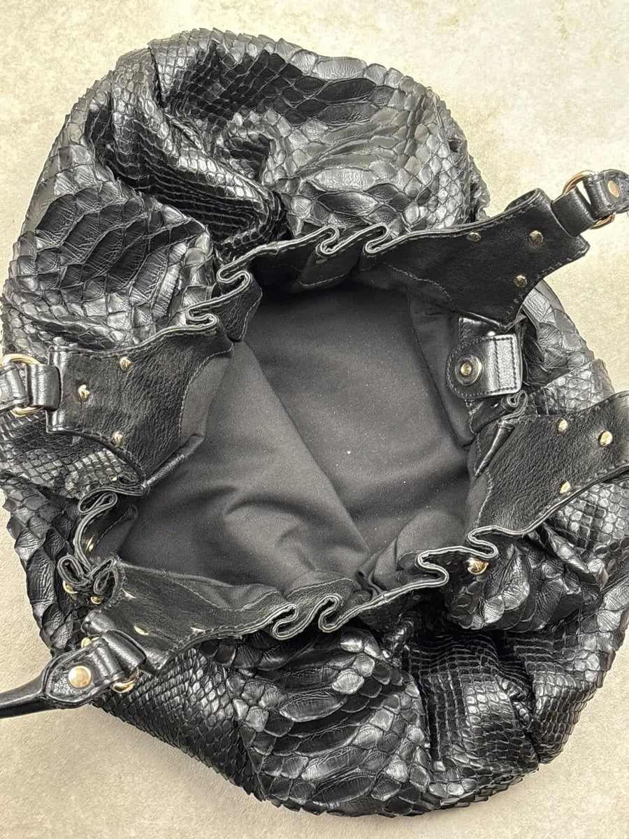Gucci Black Python Studded Handle Bag FqWlpFfG 16