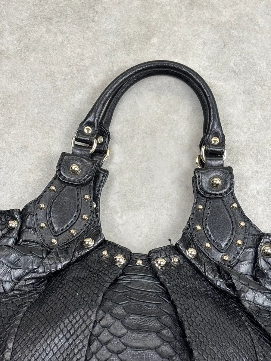 Gucci Black Python Studded Handle Bag FqWlpFfG 8