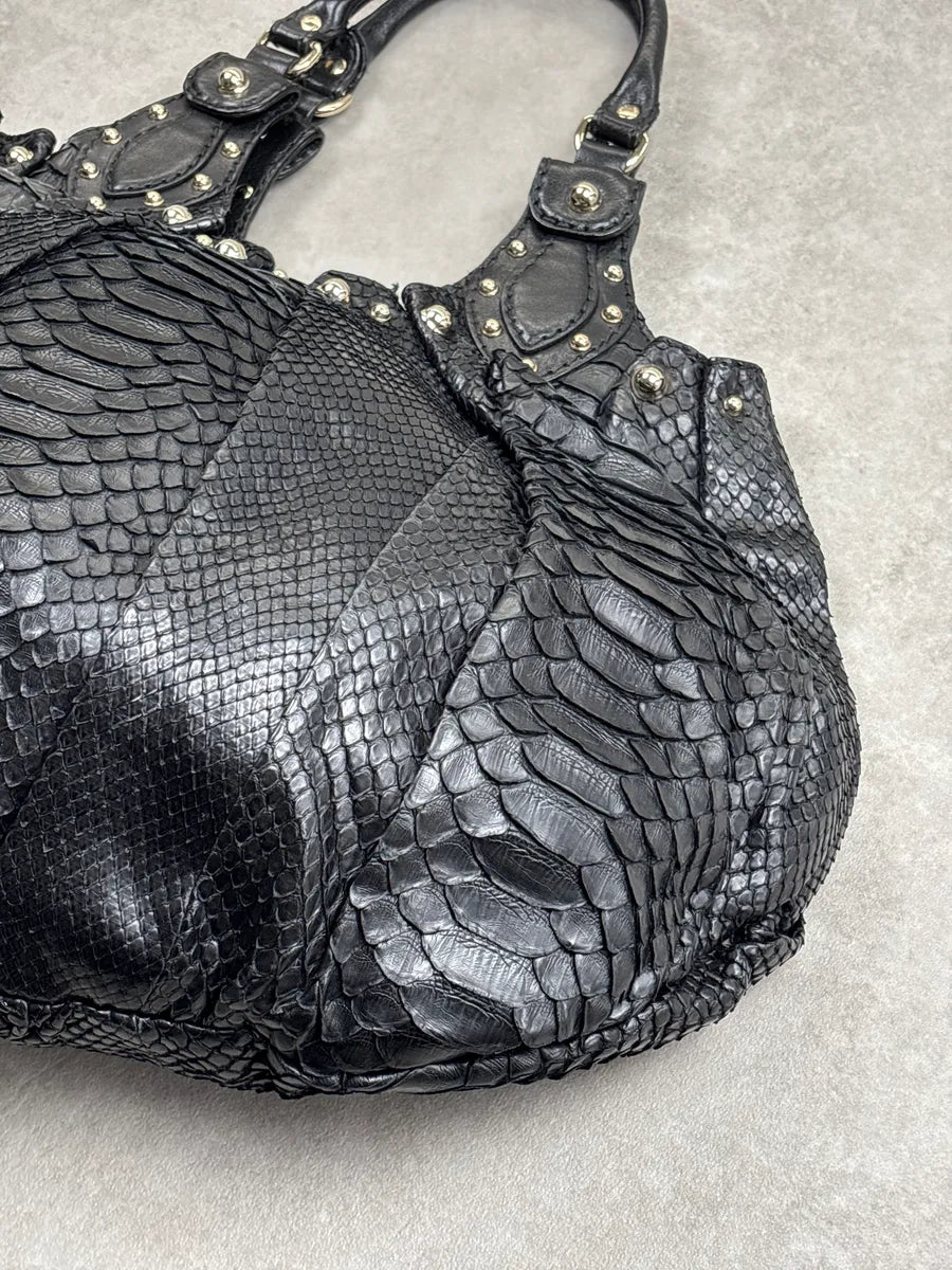 Gucci Black Python Studded Handle Bag FqWlpFfG 9
