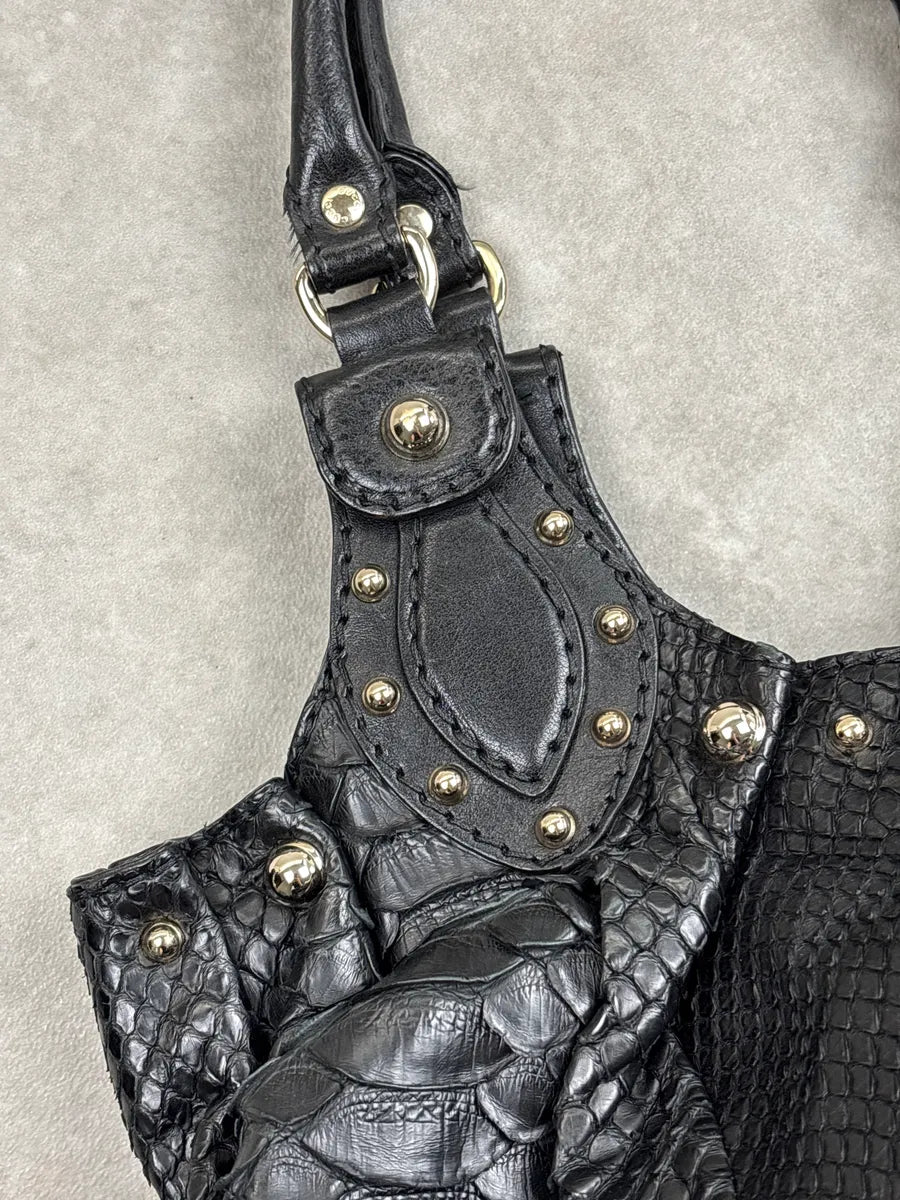 Gucci Black Python Studded Handle Bag FqWlpFfG 10