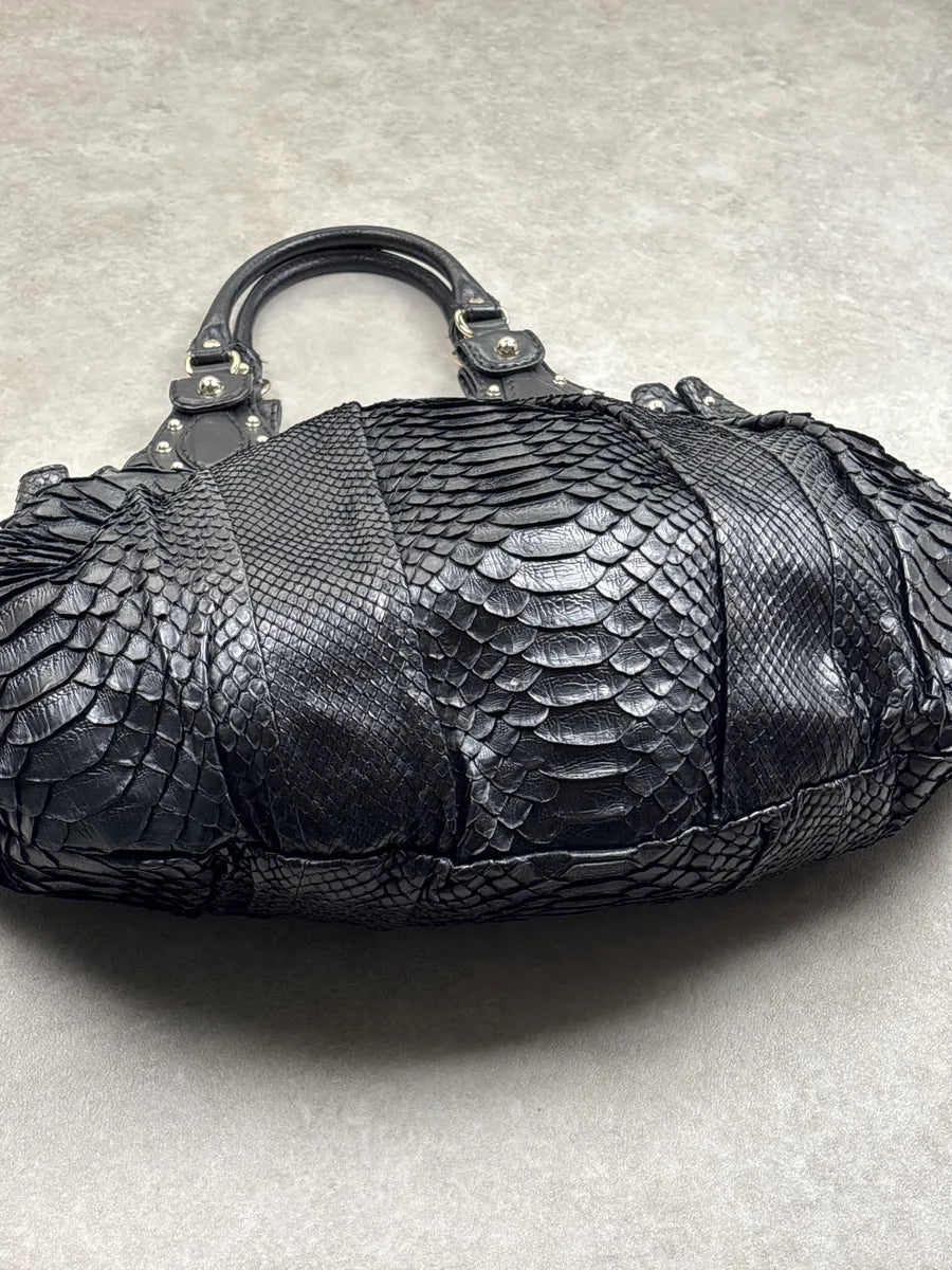 Gucci Black Python Studded Handle Bag FqWlpFfG 5