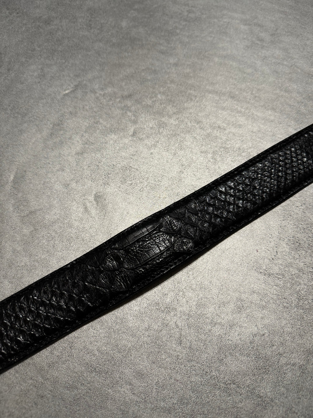 Artisanal Italian Python Leather Black Dark Belt (OS) - 4