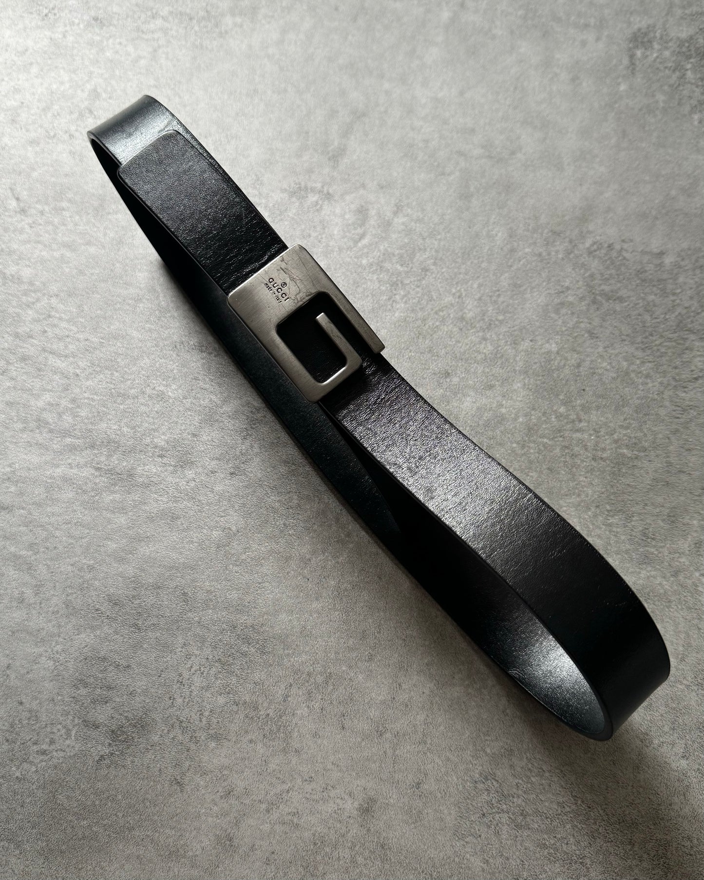 AW2001 Gucci by Tom Ford Black Leather Belt (OS) - 2
