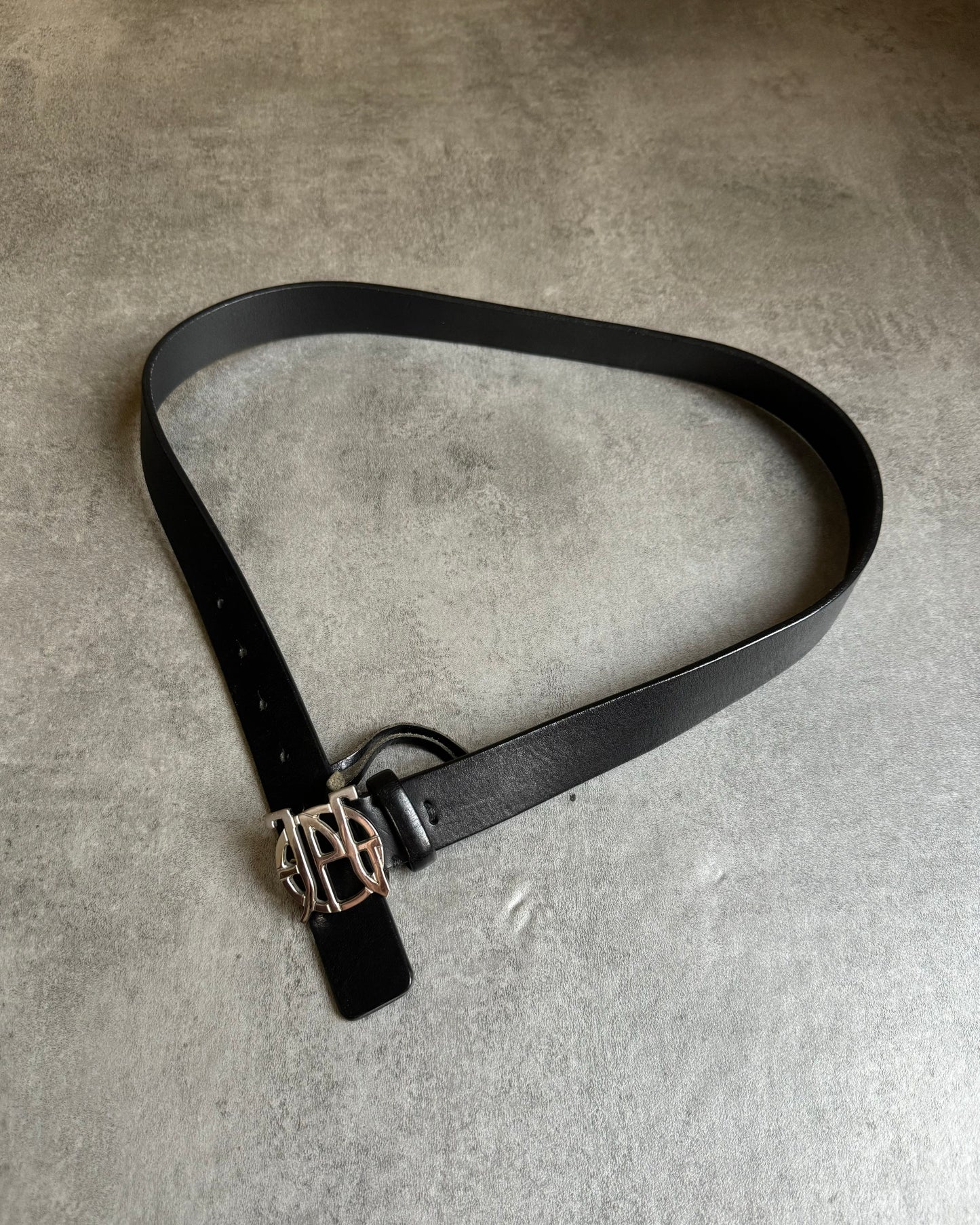 2000s Jean Paul Gaultier Black Buckle Propaganda Belt (OS) - 1