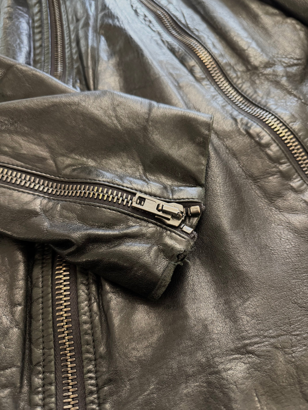 SS2014 Maison Margiela 5-Zip Premium Black Leather Jacket