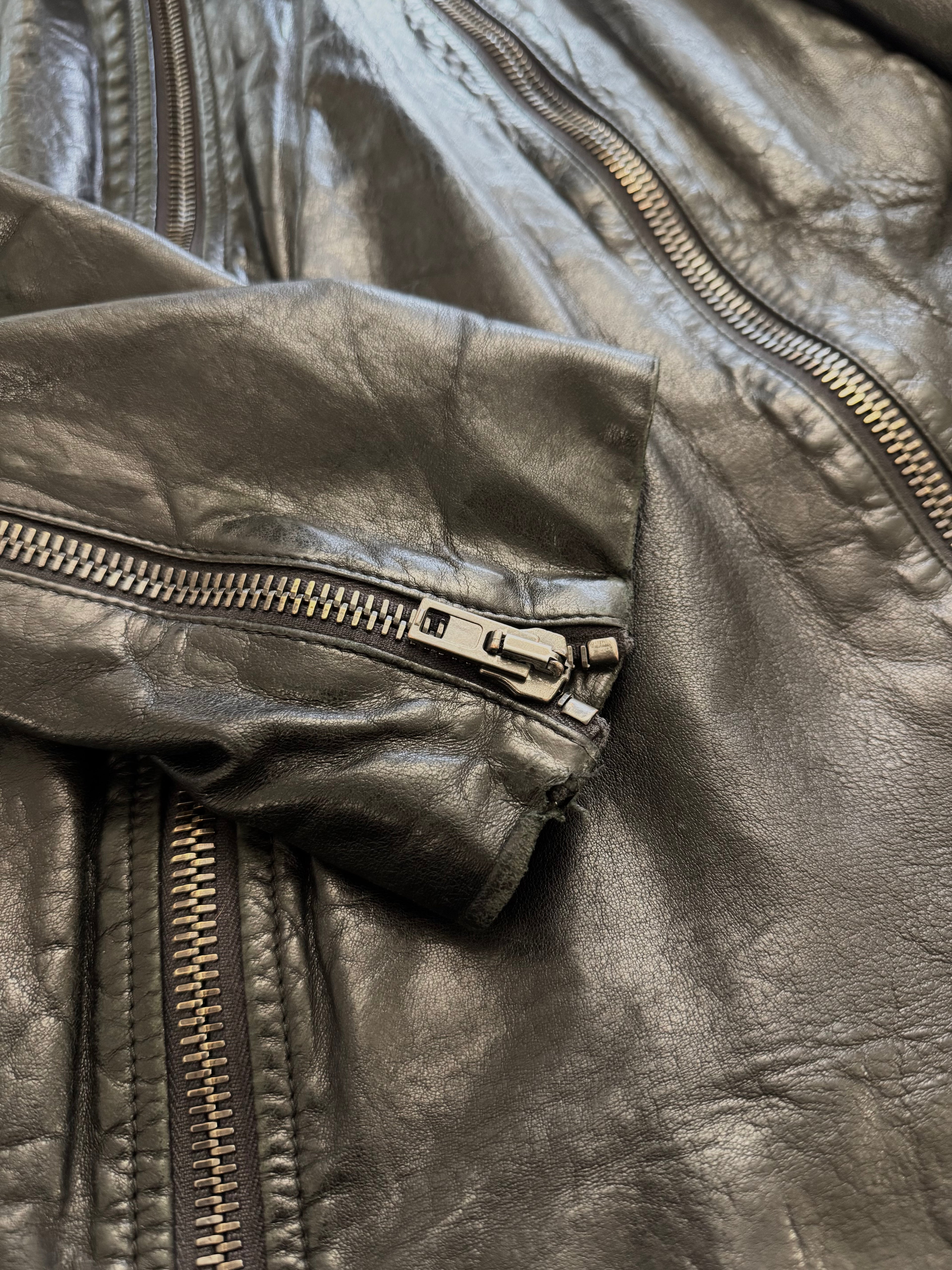 SS2014 Maison Margiela 5-Zip Premium Black Leather Jacket