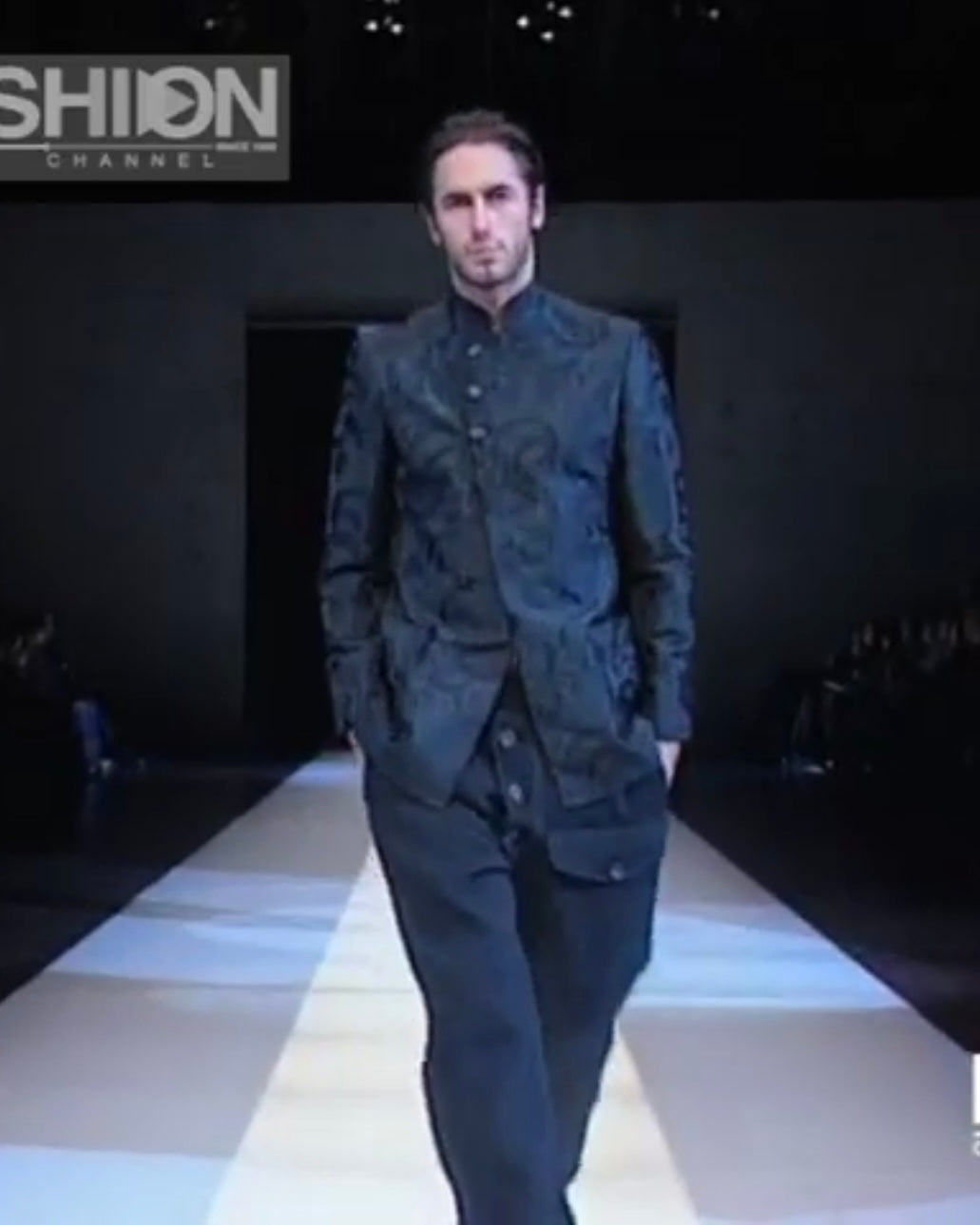 AW2003 Emporio Armani Asian Flowers Black Jacket