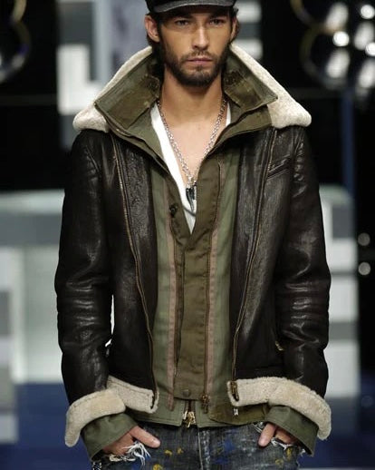 FW2005 Dolce & Gabbana Heavy Shearling Army Combat Jacket