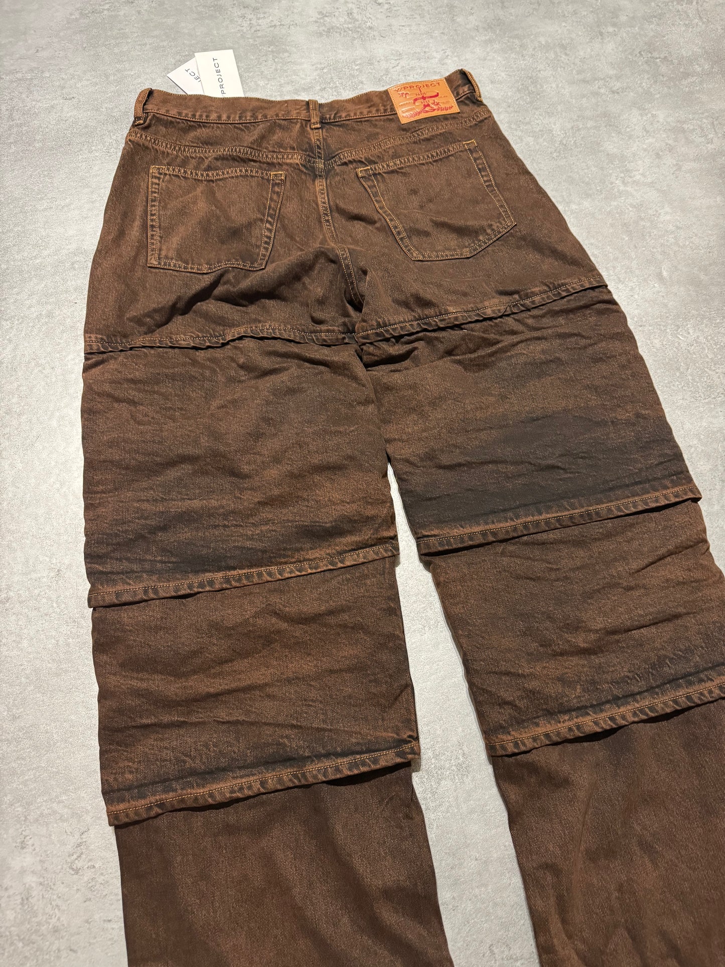 SS2024 Y/Project Brown Faded Superposed Extra Denim Jeans  (L/XL) - 4