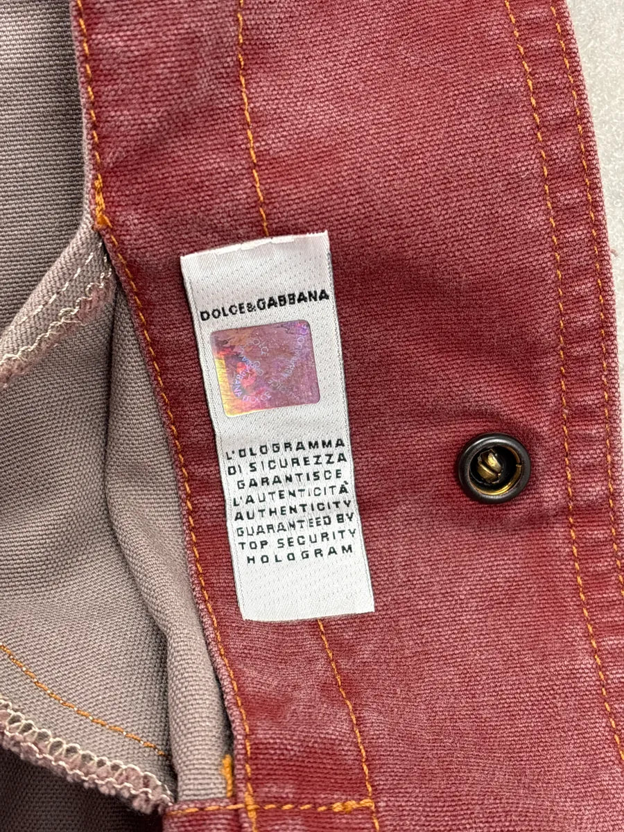 SS2003 Dolce & Gabbana Burgundy Hooded Multi-Pocket Denim Jacket FzfitVQX 13