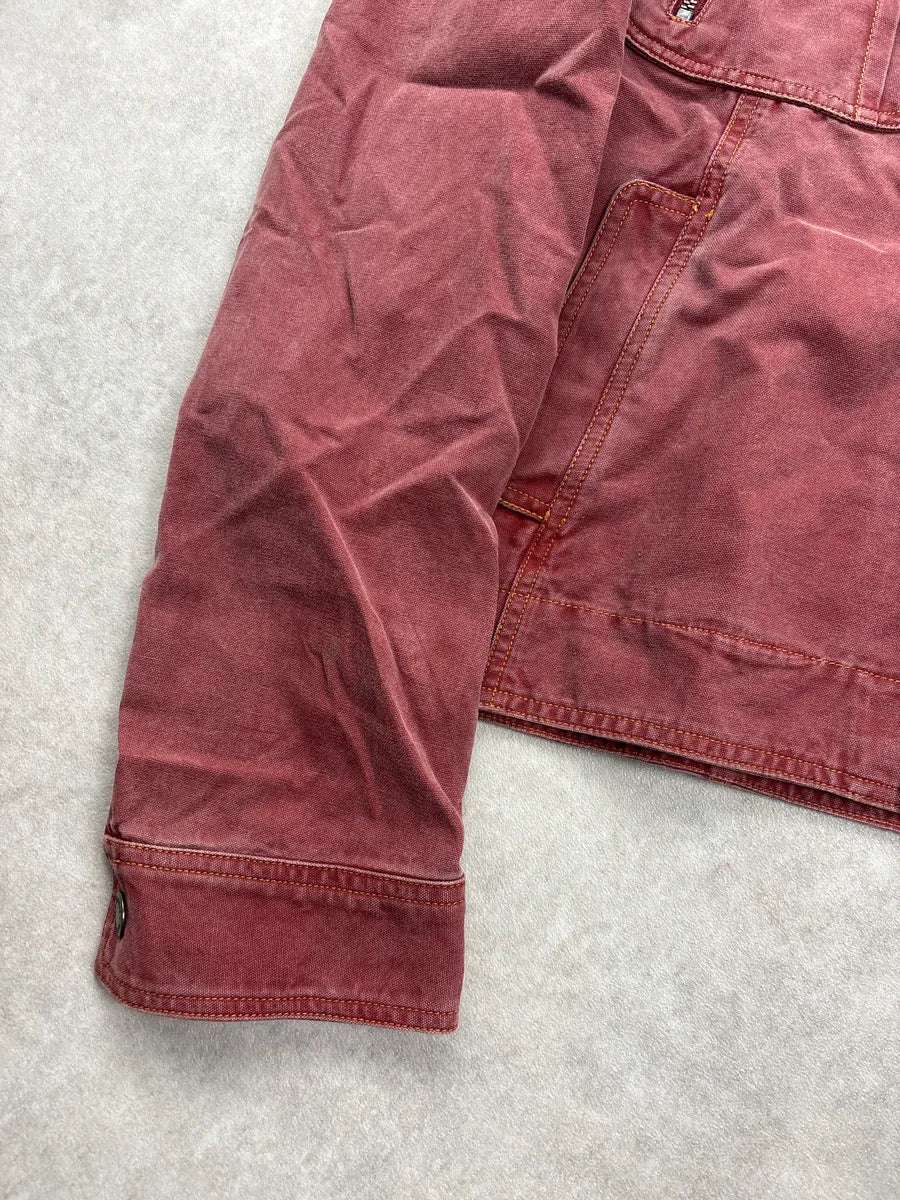 SS2003 Dolce & Gabbana Burgundy Hooded Multi-Pocket Denim Jacket FzfitVQX 8