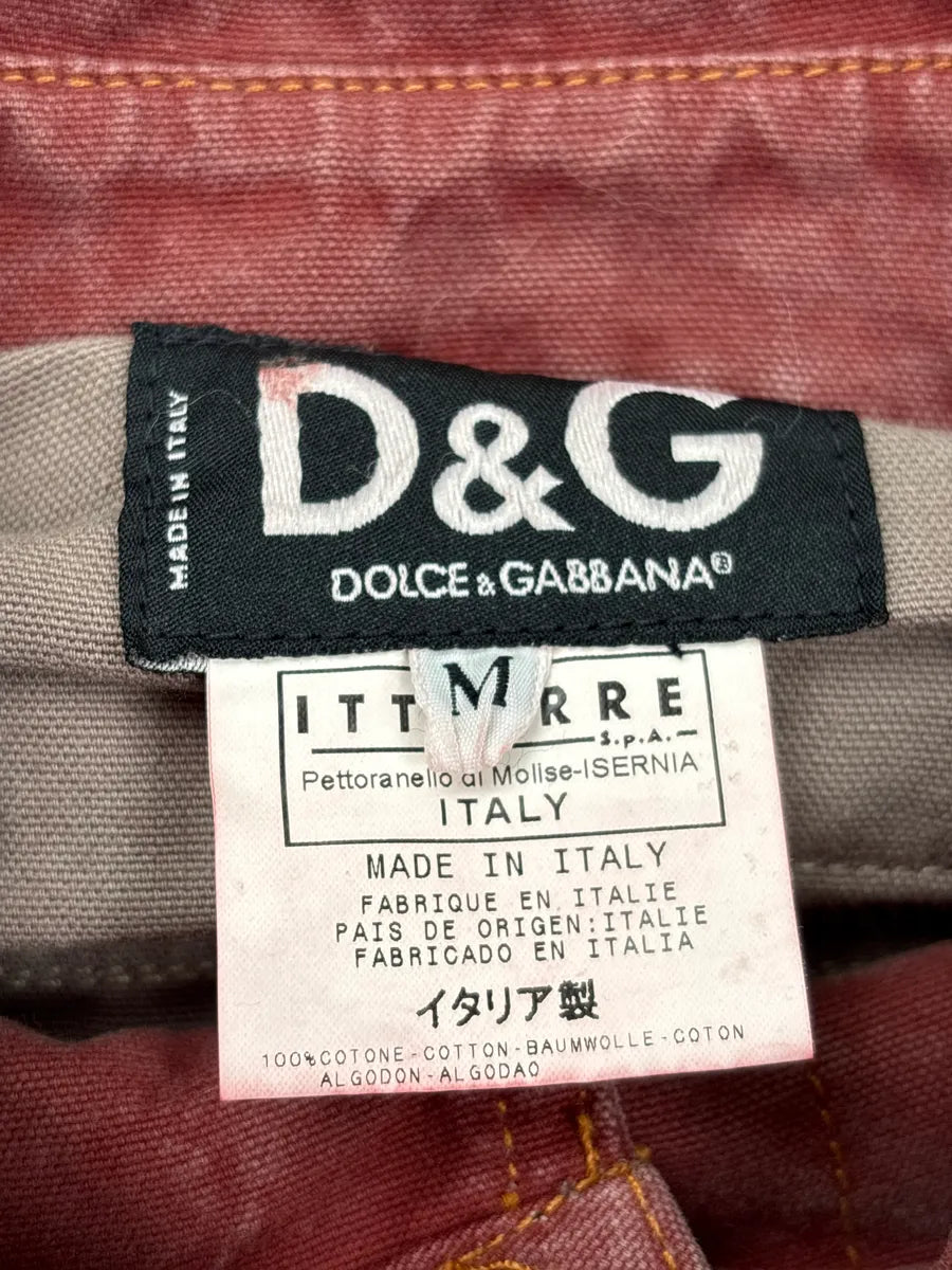 SS2003 Dolce & Gabbana Burgundy Hooded Multi-Pocket Denim Jacket FzfitVQX 12