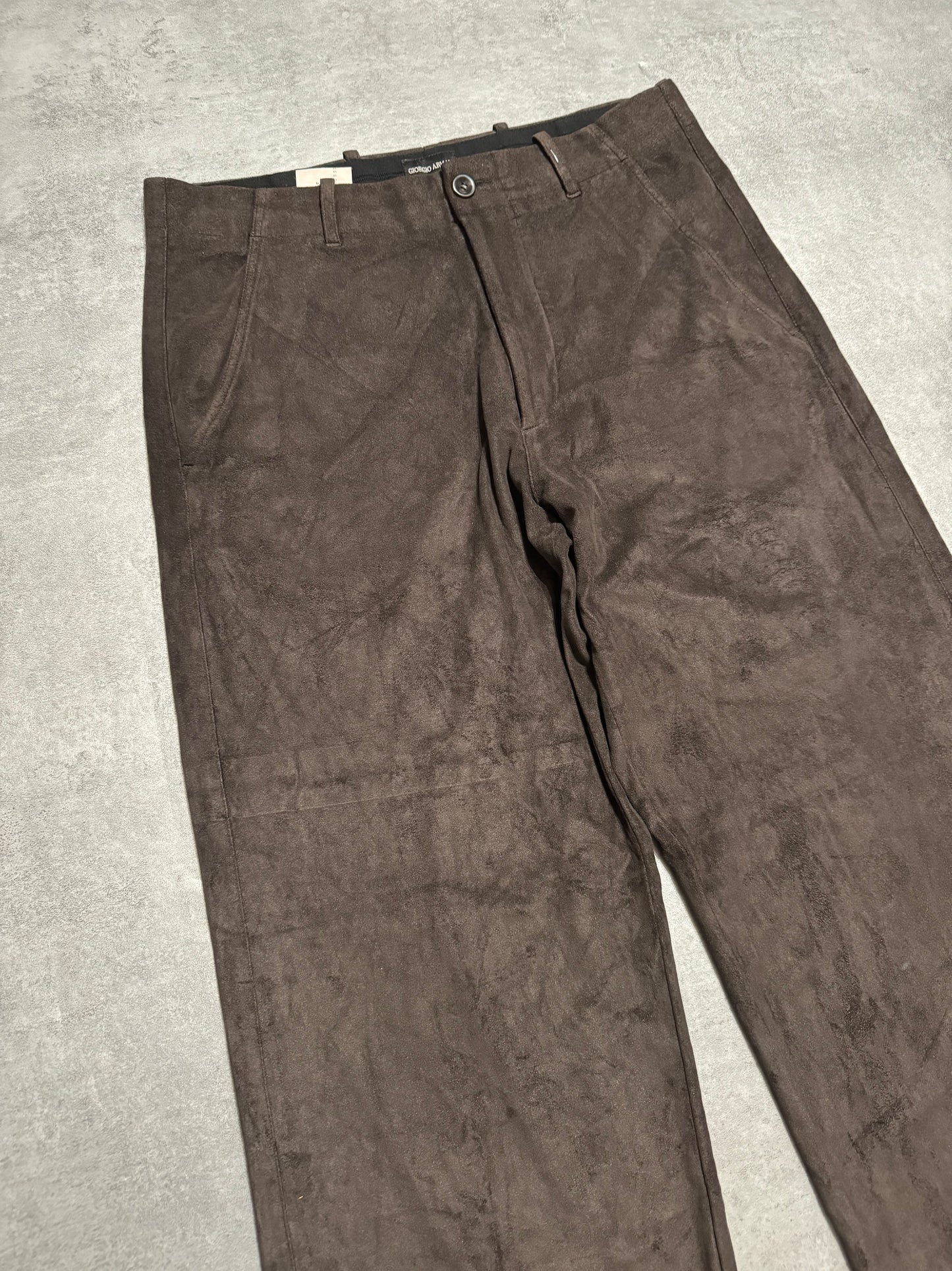 Giorgio Armani Brown Suede Textured Elegant Cozy Pants (M/L) - 8