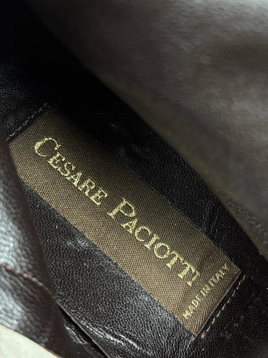 Cesare Paciotti Black Leather Lizard-Embossed Harness Boots GGNcYXpM 17