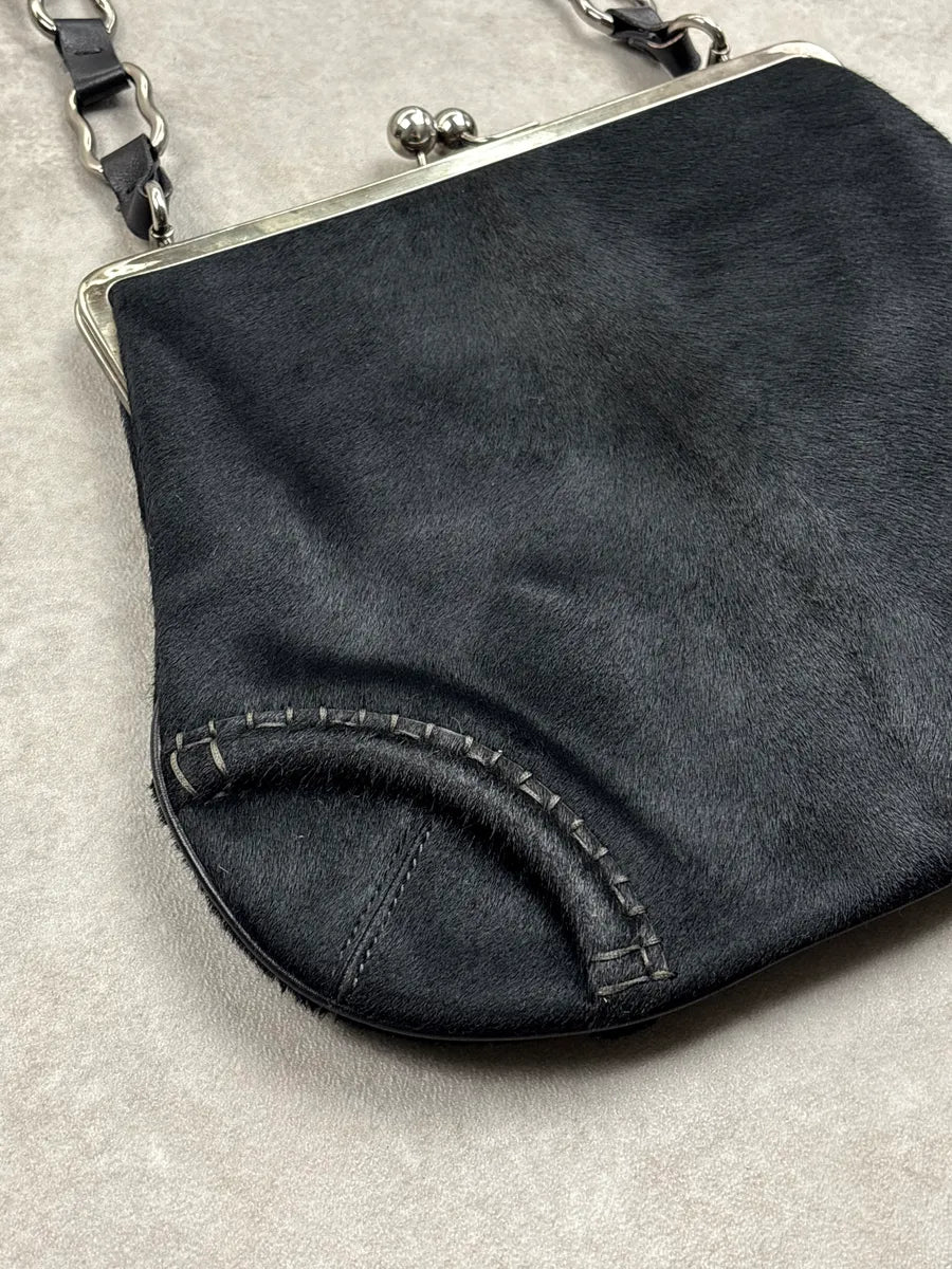 Burberry London Black Haircalf Kiss-Lock Frame Shoulder Bag GIrYvJUx 10