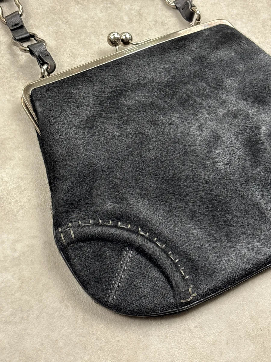 Burberry London Black Haircalf Kiss-Lock Frame Shoulder Bag GIrYvJUx 5