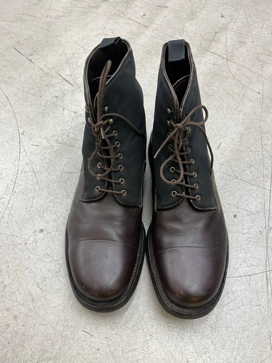 2000s Prada Dark Hybrid Two-Tone Black & Brown Leather Boots GKeQVlhO 3
