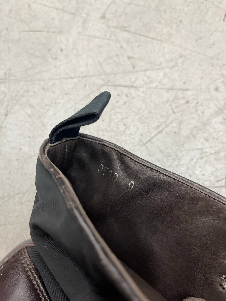 2000s Prada Dark Hybrid Two-Tone Black & Brown Leather Boots GKeQVlhO 7