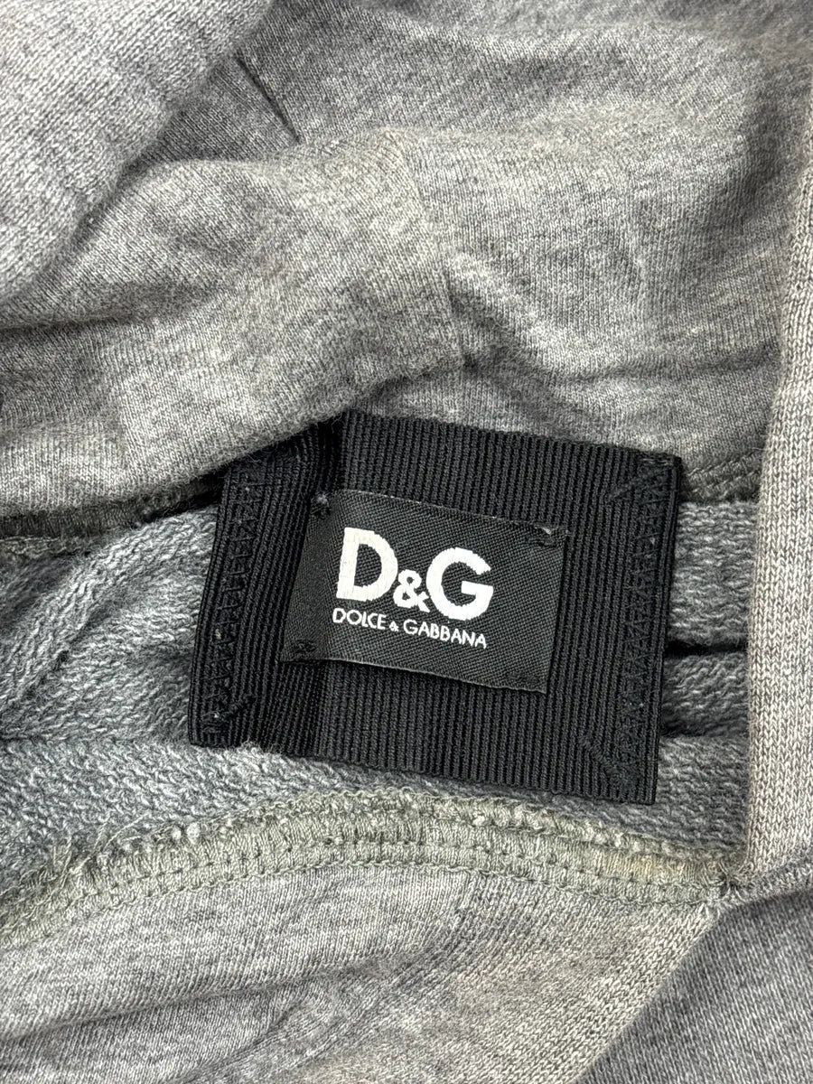 2000s Dolce & Gabbana Grey Floral Mesh Panel Hoodie GLSFHDfl 10