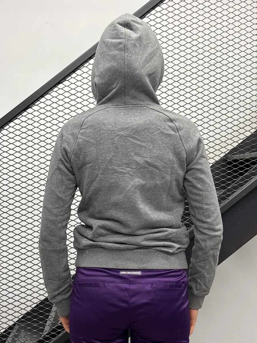 2000s Dolce & Gabbana Grey Floral Mesh Panel Hoodie GLSFHDfl 2