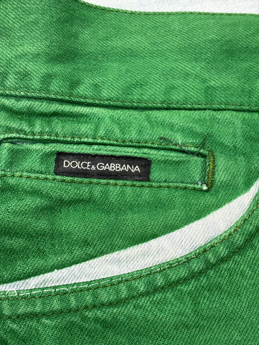 2000s Dolce & Gabbana Green Contrast Denim Jeans GLiCfsww 12