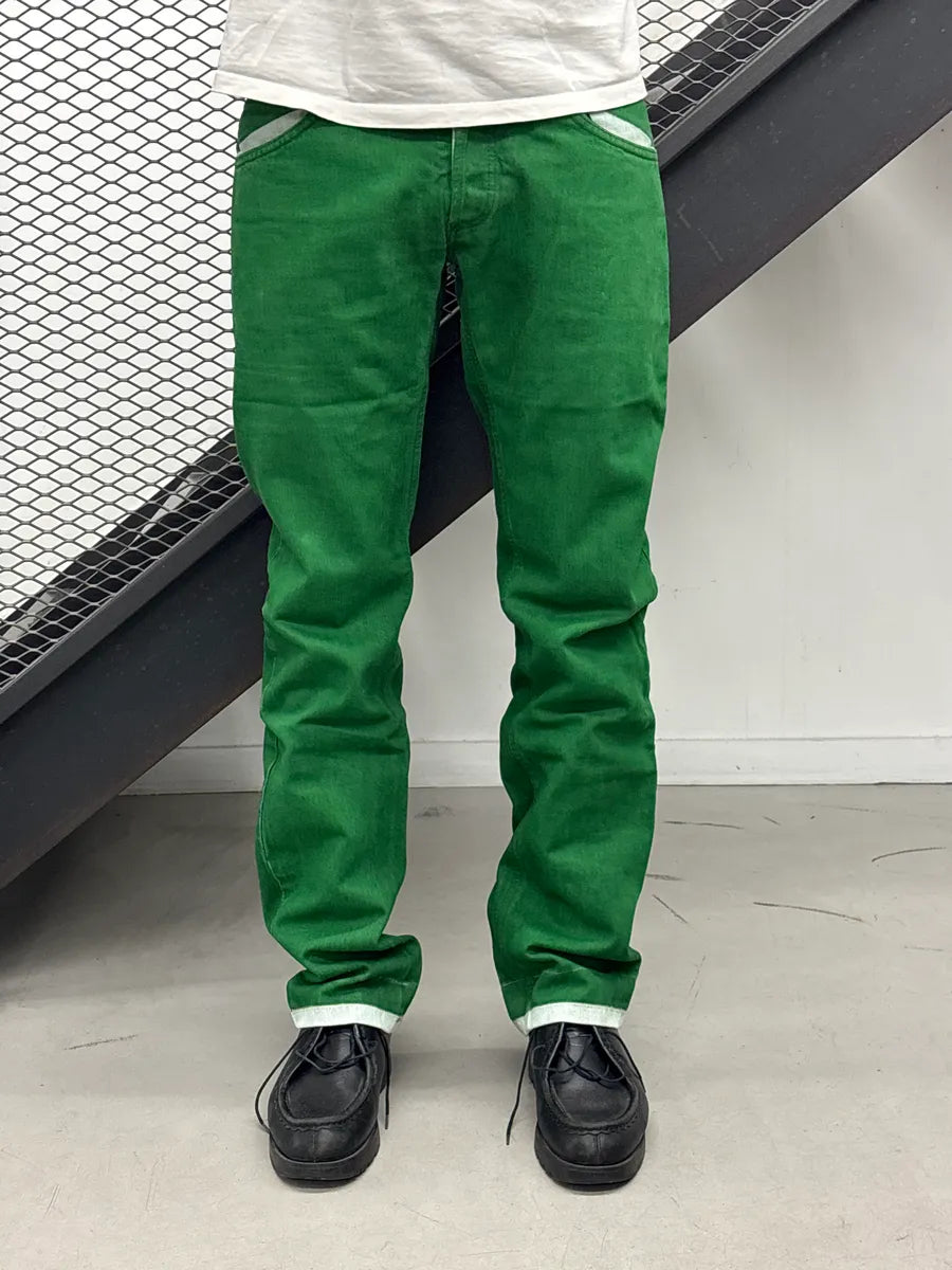2000s Dolce & Gabbana Green Contrast Denim Jeans GLiCfsww 1