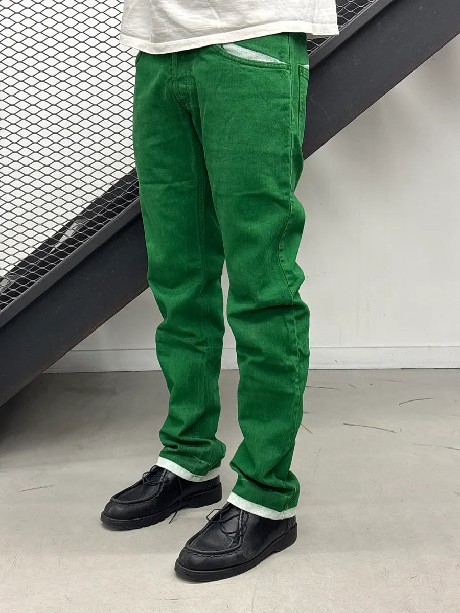 2000s Dolce & Gabbana Green Contrast Denim Jeans GLiCfsww 2