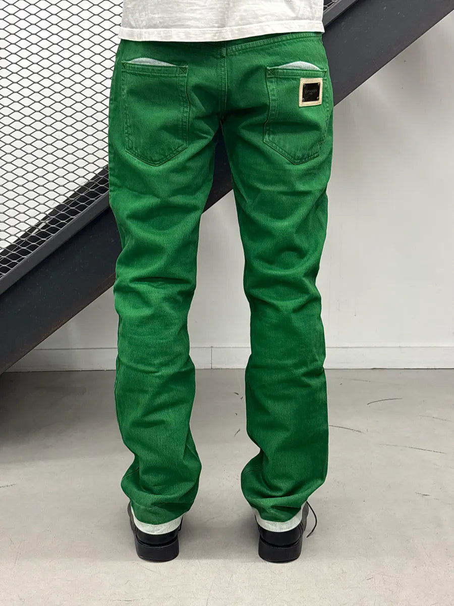 2000s Dolce & Gabbana Green Contrast Denim Jeans GLiCfsww 3