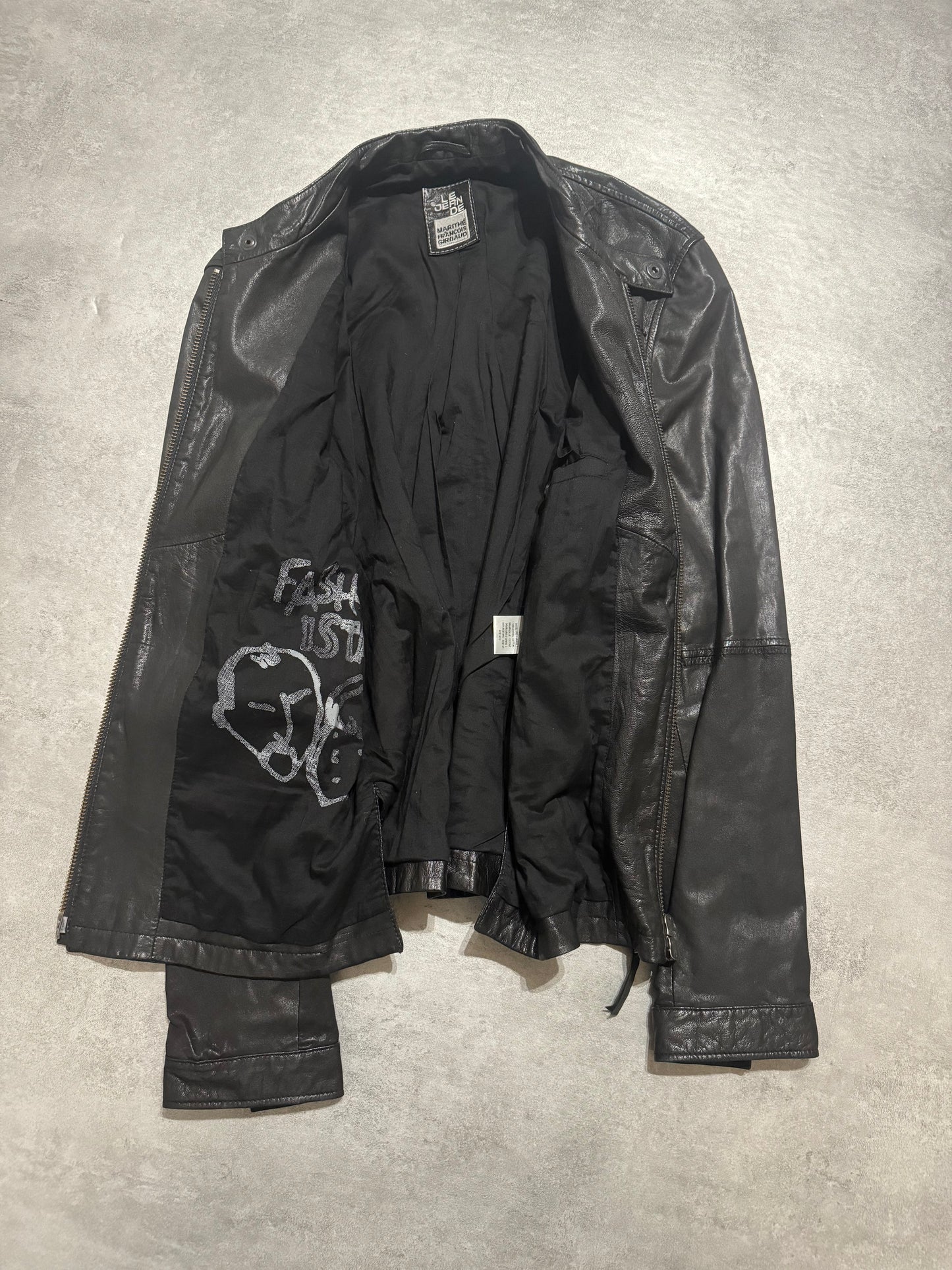 2000s Marithé + François Girbaud Black Signature Biker Leather Jacket (M/L) - 6